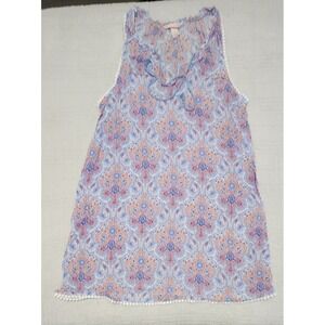 Victoria's Secret Paisley Sleeveless  Nightgown Pink Blue V-Neck Size Medium‎